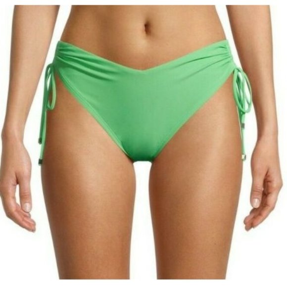 Time and Tru Women's 1X 16W-18W Swim Side Tie High Leg Bikini Bottoms Mint NWT - Picture 2 of 4